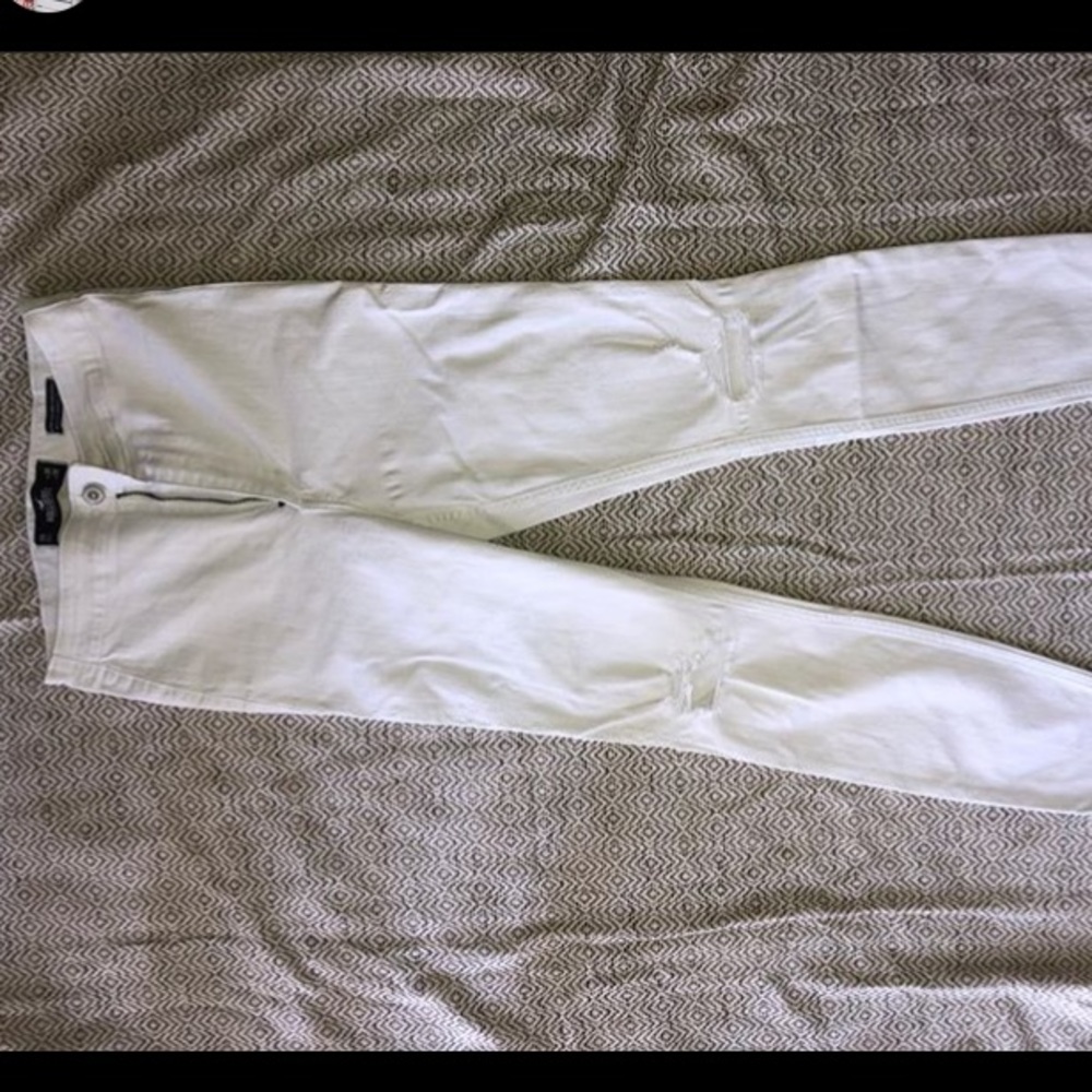 Hollister skinny white jeans / high waisted